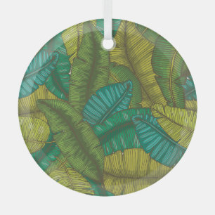 Banana Leaves: Botanic Vintage Hand-Drawn Glass Tree Decoration