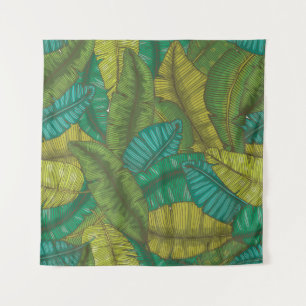 Banana Leaves: Botanic Vintage Hand-Drawn Tapestry