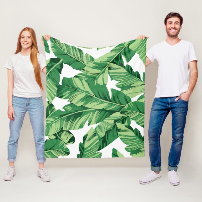 Banana leaves fleece blanket (In Situ)
