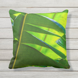 Banana Leaves & Flower Hawaiian Reversible Outdoor Cushion