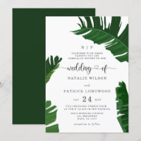Banana Leaves Monogrammed Tropical Wedding