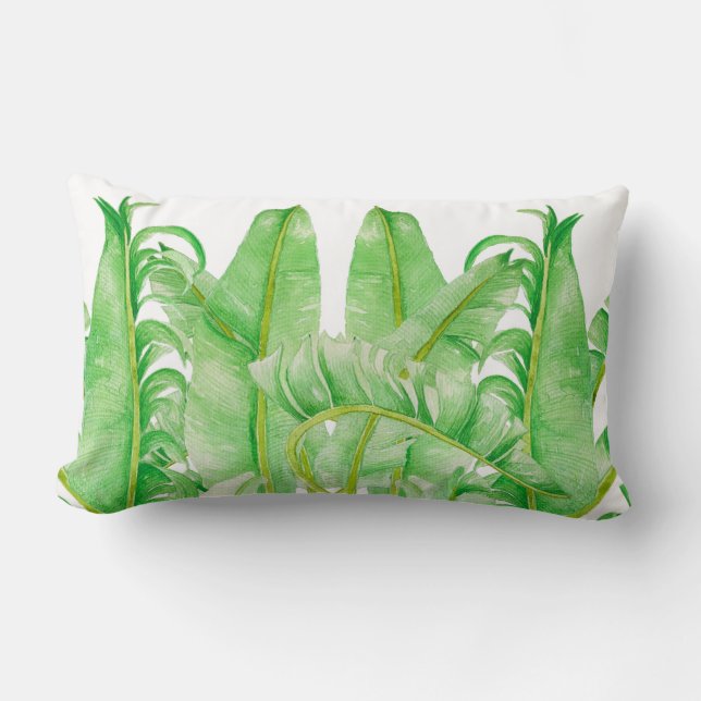 Banana Leaves on a Lumbar Pillow (Front)