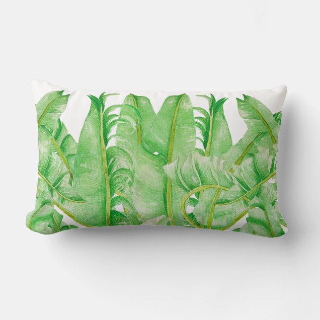 Banana Leaves on a Lumbar Pillow (Front)