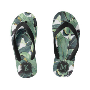 Banana Leaves Palm Tree Childrens Flip Flops
