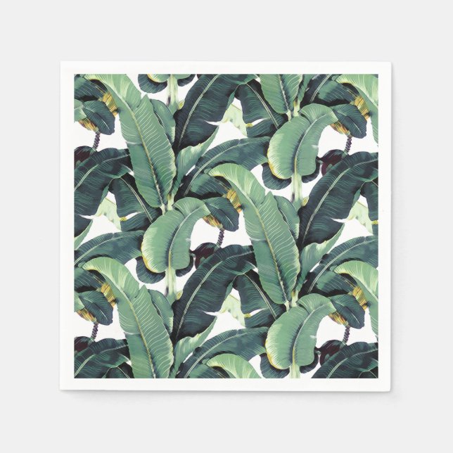 Banana Leaves Palm Tree Tropical Paper Napkins (Front)