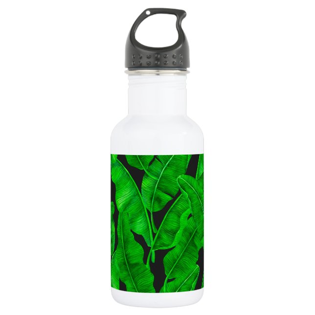 Banana leaves pattern 532 ml water bottle (Front)