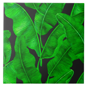 Banana leaves pattern ceramic tile