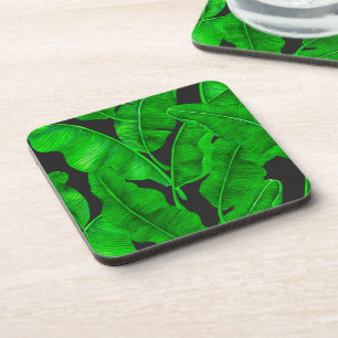Banana leaves pattern coaster