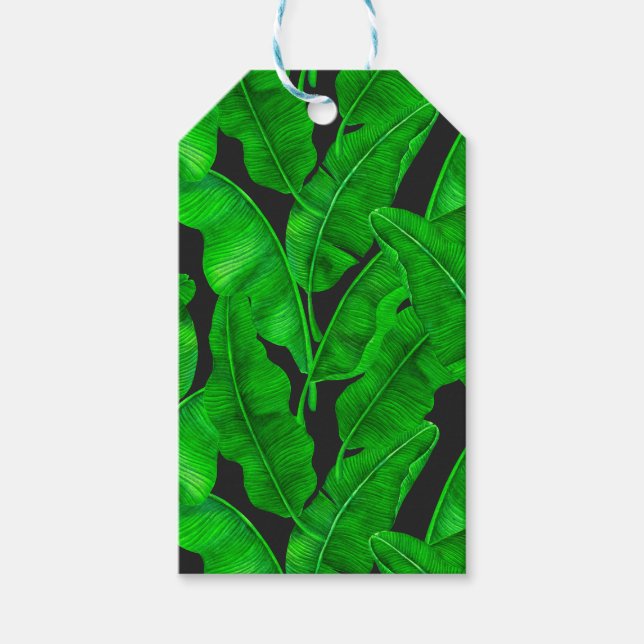 Banana leaves pattern gift tags (Front)