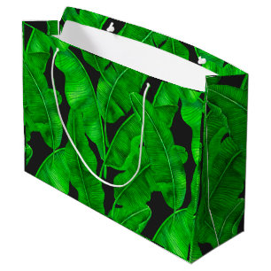 Banana leaves pattern large gift bag