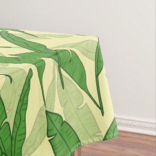 Banana leaves pattern tablecloth