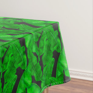 Banana leaves pattern tablecloth