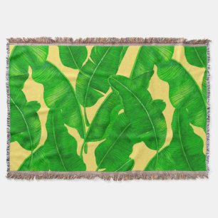 Banana leaves throw blanket