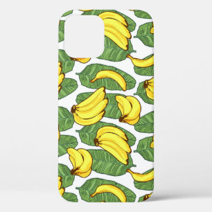 Banana Leaves: Tropical Fruit Pattern iPhone 12 Case