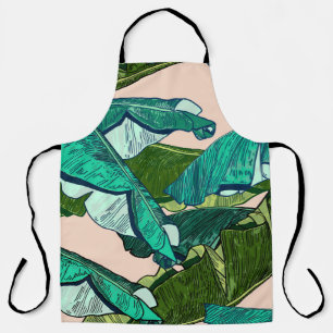 Banana Leaves: Tropical Seamless Pattern. Apron