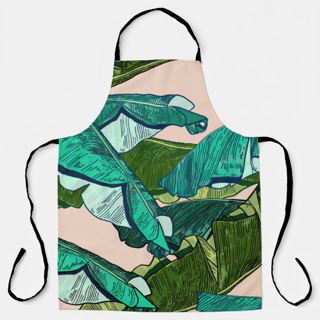Banana Leaves: Tropical Seamless Pattern. Apron (Front)