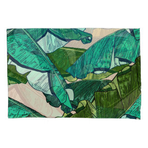 Banana Leaves: Tropical Seamless Pattern. Pillowcase