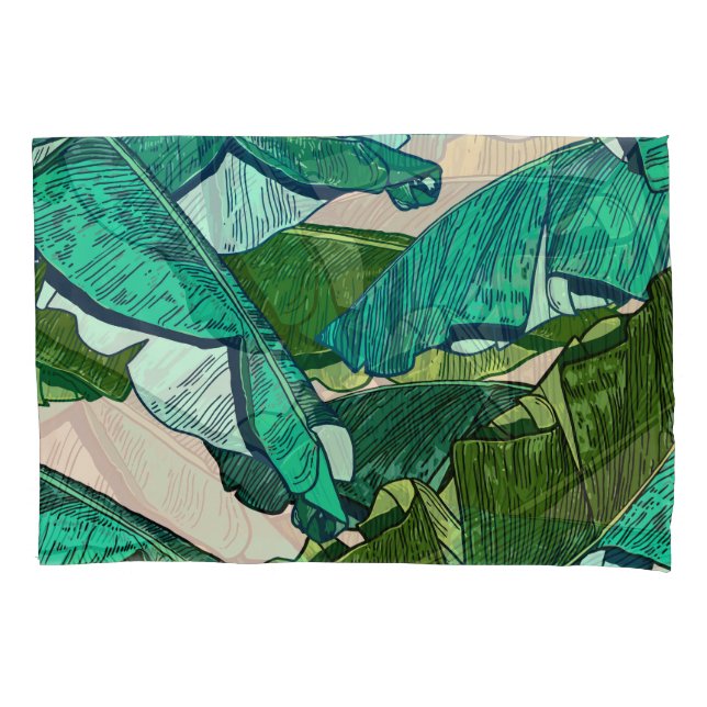 Banana Leaves: Tropical Seamless Pattern. Pillowcase (Front)
