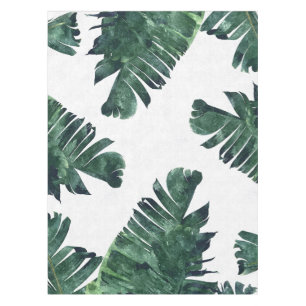 Banana Leaves Watercolor Tropical Botanical Palm Tablecloth