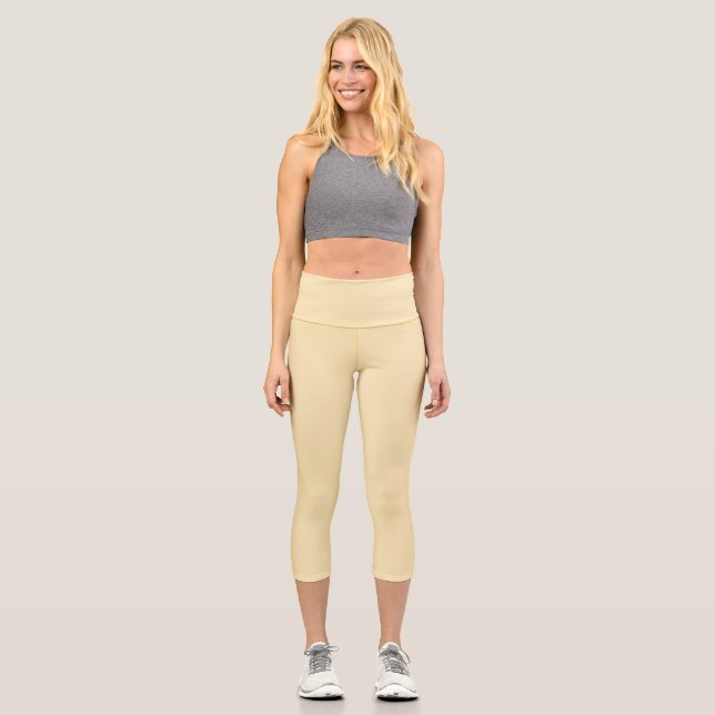 Banana Mania (solid colour)  Capri Leggings (Front)