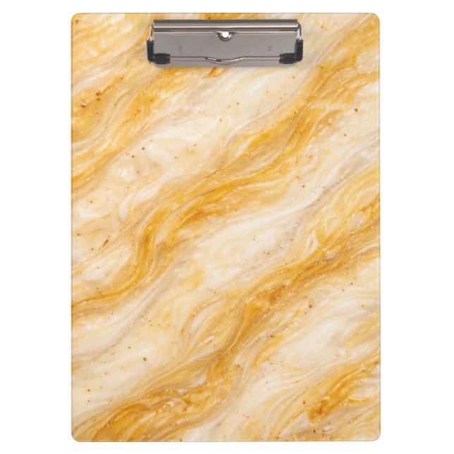 Banana Milkshake Marble Texture Design Clipboard (Front)