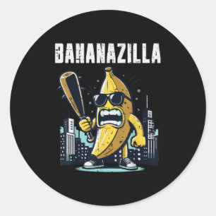 Banana Monster Bananazilla Funny Fruit Meme Men Ki Classic Round Sticker