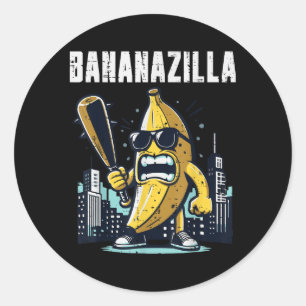 Banana Monster Bananazilla Funny Fruit Meme Men Ki Classic Round Sticker