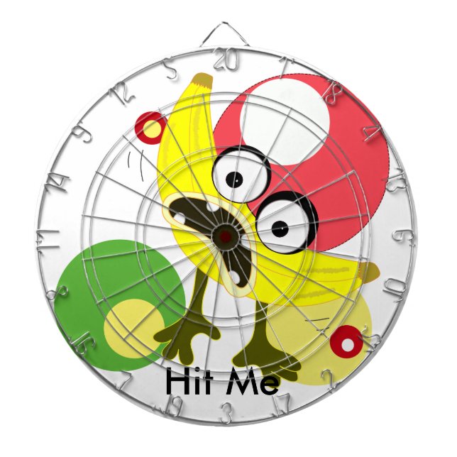 Banana Monster fruit illustration Dartboard (Front)