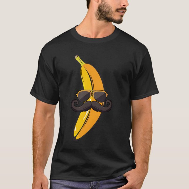 Banana Mustache Sunglasses Face Fruit Banana T-Shirt (Front)