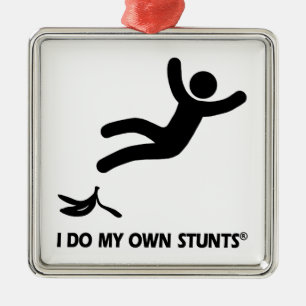 Banana My Own Stunts Metal Ornament