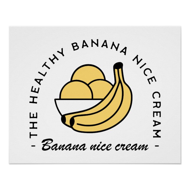 Banana nice cream homemade healthy fruit aesthetic poster (Front)