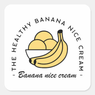 Banana nice ice cream healthy homemade aesthetic square sticker