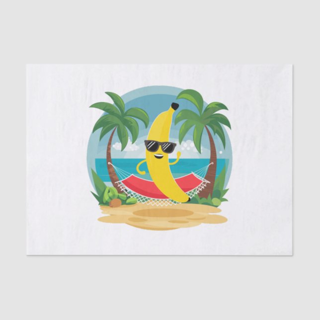 Banana on the hammock on the beach tissue paper (Front)