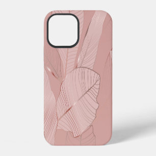 Banana, palm leaves: shiny copper. iPhone 12 case