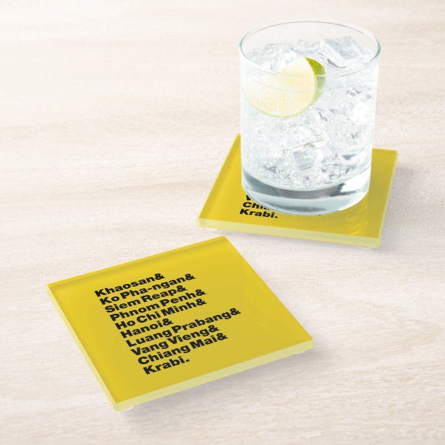 Banana Pancake Trail / Circuit Glass Coaster (Angled)