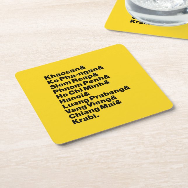 Banana Pancake Trail / Circuit Square Paper Coaster (Angled)