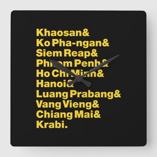 Banana Pancake Trail / Circuit Square Wall Clock (Front)