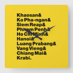 Banana Pancake Trail / Circuit Square Wall Clock