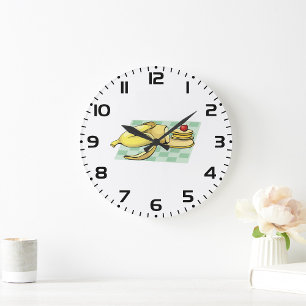 Banana Pancakes Large Clock