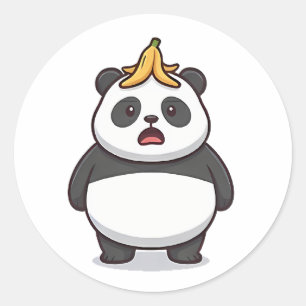 Banana Panda Classic Round Sticker