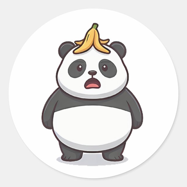 Banana Panda Classic Round Sticker (Front)