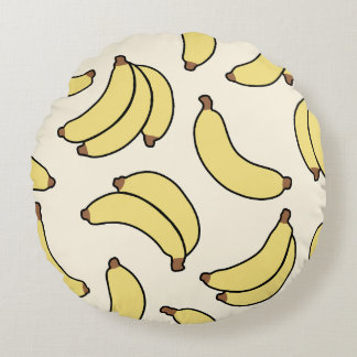Banana Parade Butter Yellow Round Cushion
