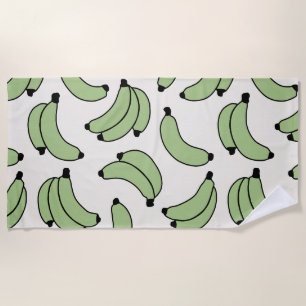 Banana Parade Sage Green Beach Towel