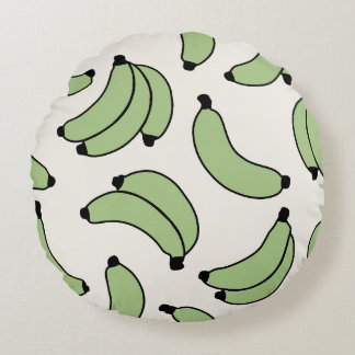 Banana Parade Sage Green Round Cushion