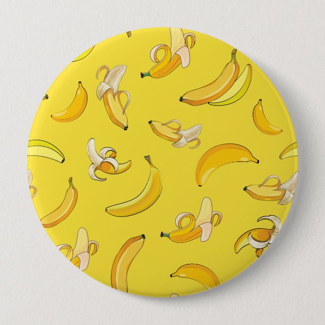 Banana Pattern 4 10 Cm Round Badge (Front)
