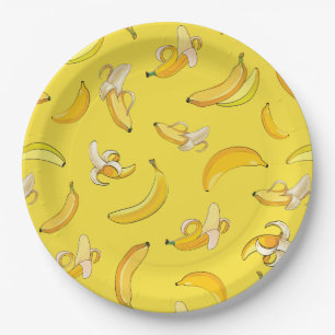 Banana Pattern 4 Paper Plate