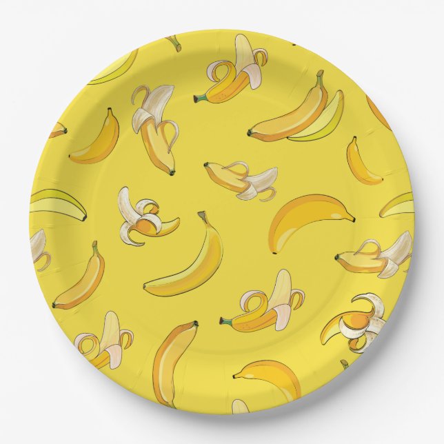 Banana Pattern 4 Paper Plate (Front)