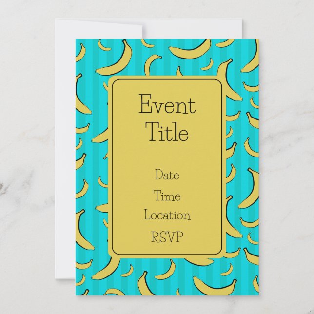 Banana Pattern Flat Invitation (Front)