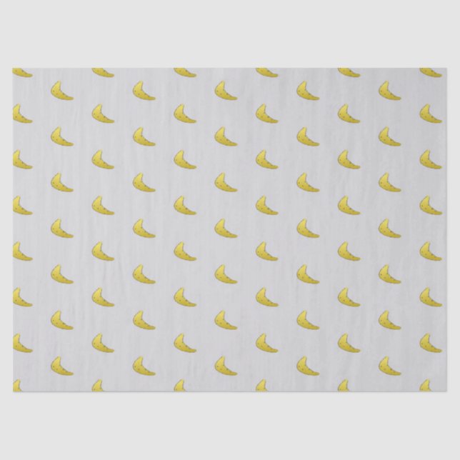 Banana pattern on grey tissue paper (Front)