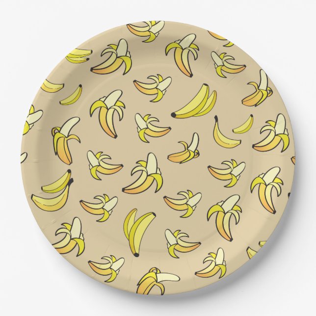Banana Pattern Paper Plate (Front)
